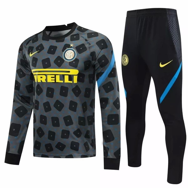 Trainingsanzug Inter Milan 2020-21 Grau Schwarz Fussballtrikots Günstig